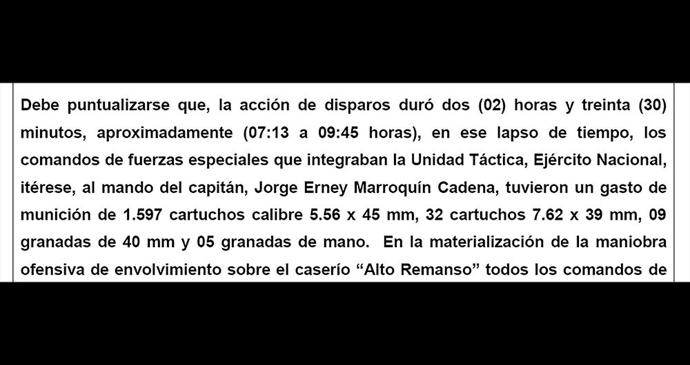 El escrito de acusación explica en detalle la contundencia del ataque de los militares en el bazar cocalero, en la vereda Alto Remanso, en Putumayo.