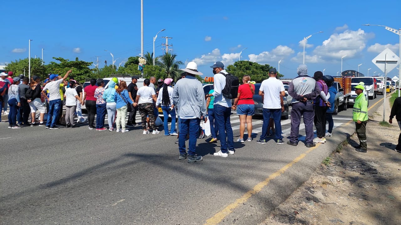 La transcurrida avenida Circunvalar fue bloqueada en la protesta.