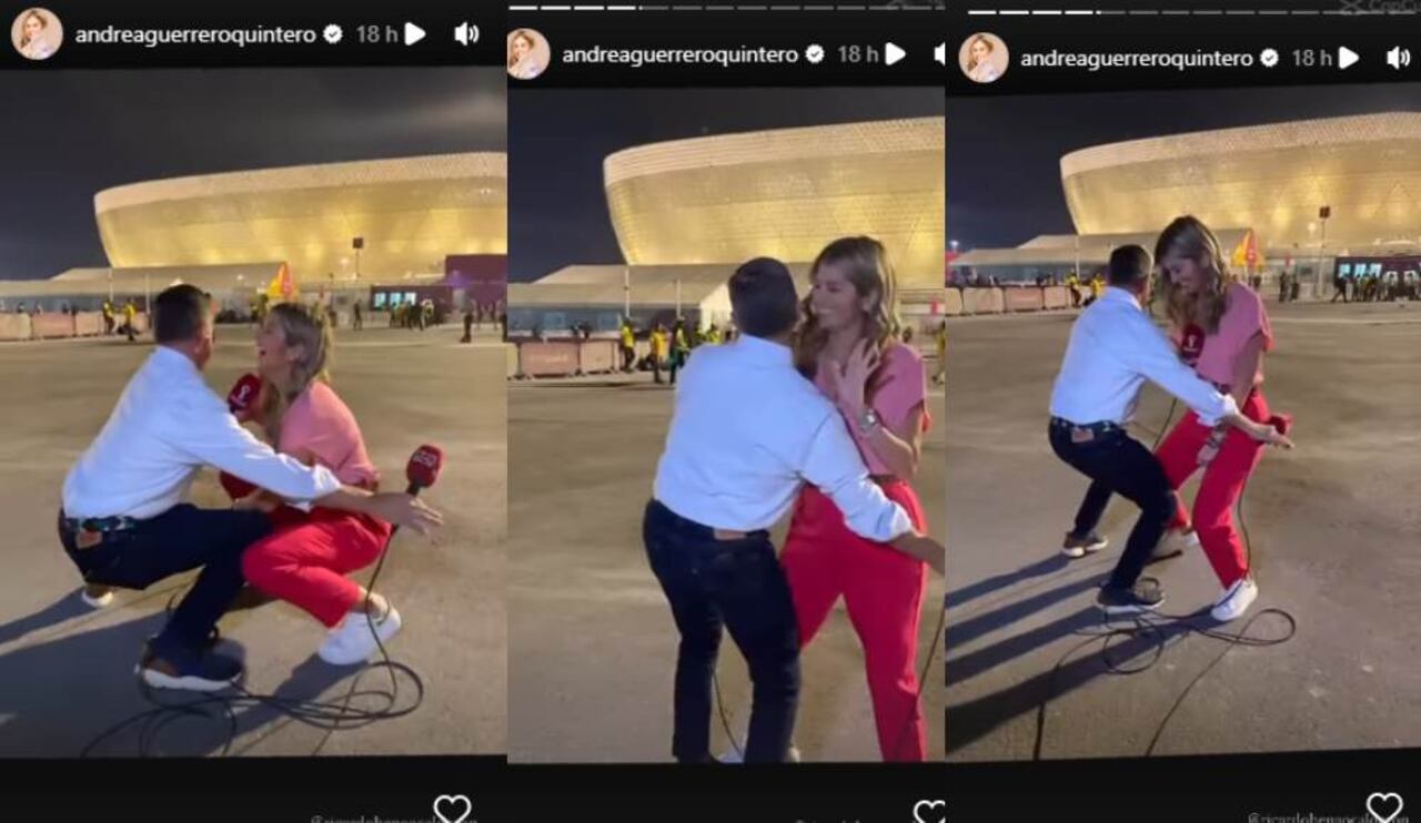 Los periodistas publicaron una serie de fotos bromeando y bailando durante un corte de comerciales.