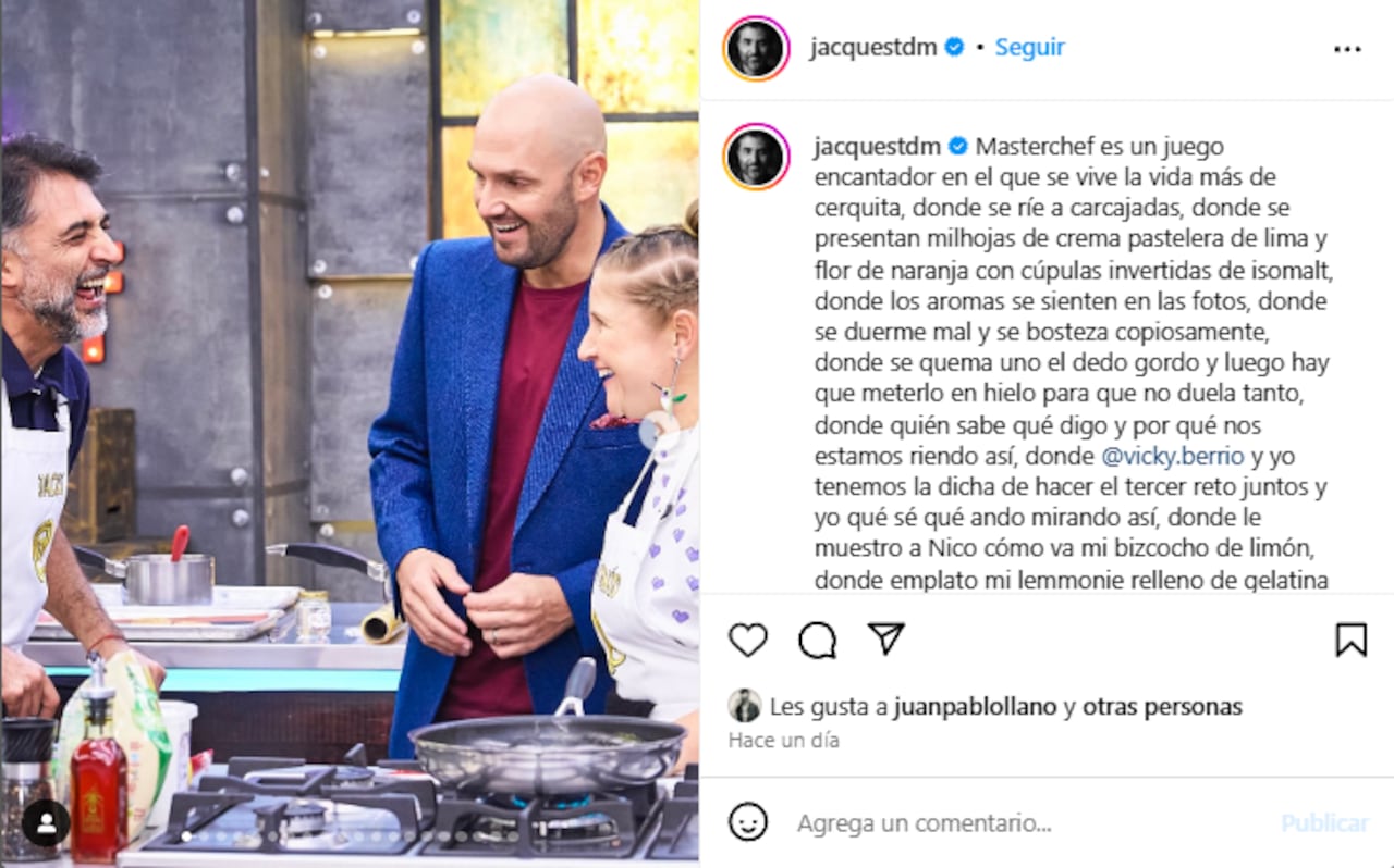 Jacko, escribió emotiva carta dedicada a MasterChef