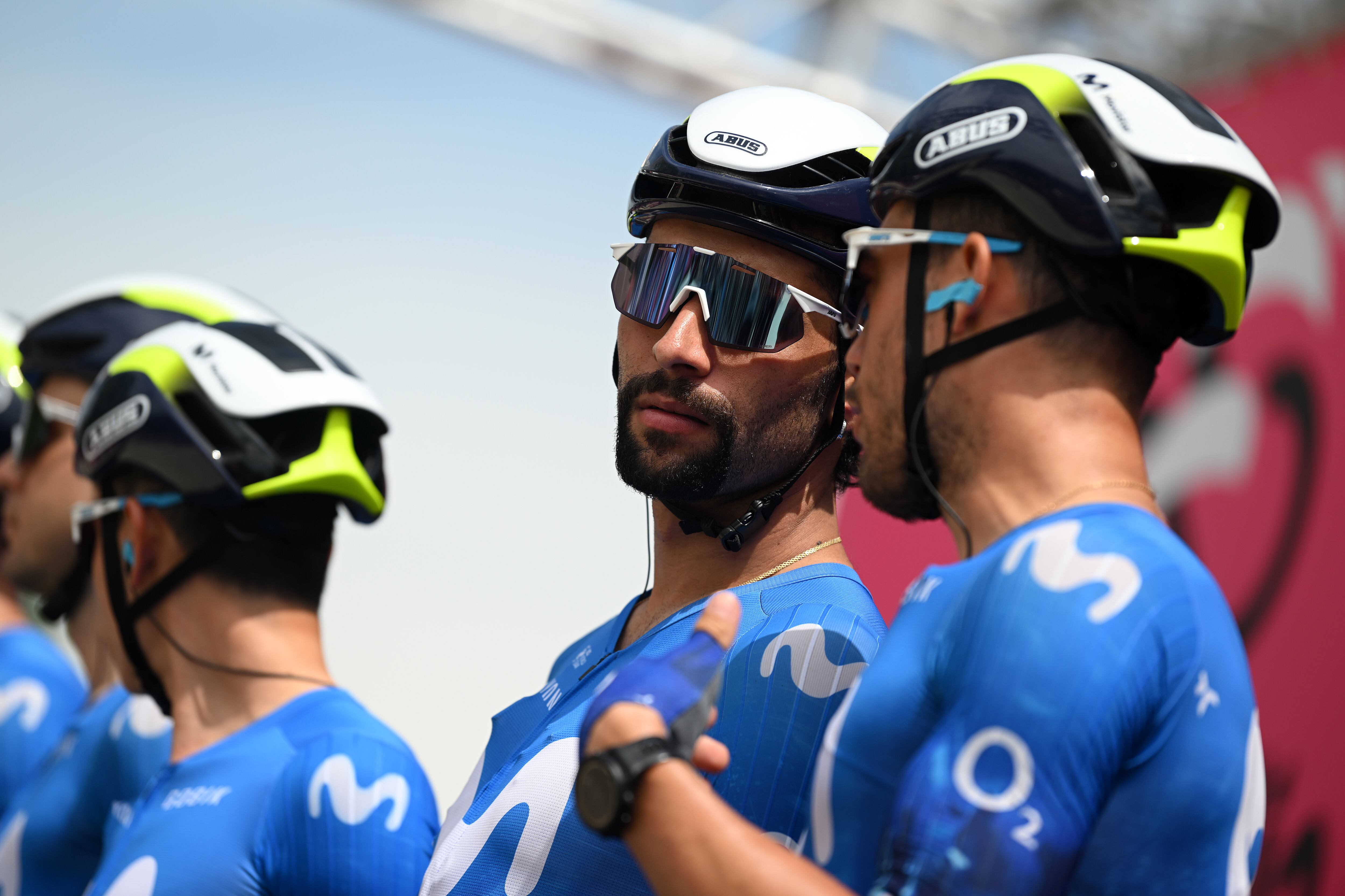 VIAREGGIO, ITALY - MAY 09: Fernando Gaviria of Colombia and Movistar Team prior to the 107th Giro d'Italia 2024, Stage 6 a 180km stage from Viareggio to Rapolano terme 322m / #UCIWT / on May 09, 2024 in Viareggio, Italy. (Photo by Dario Belingheri/Getty Images)