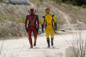 (L-R): Ryan Reynolds as Deadpool/Wade Wilson and Hugh Jackman as Wolverine/Logan 20th Century Studios/Marvel Studios' DEADPOOL & WOLVERINE. Photo by