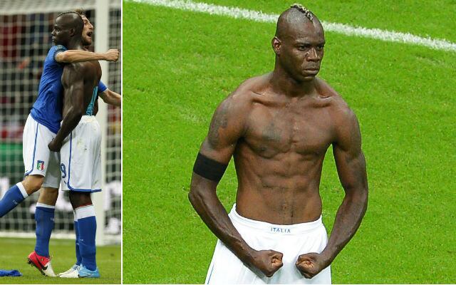 Balotelli celebra el segundo gol de la semifinal contra Alemania.