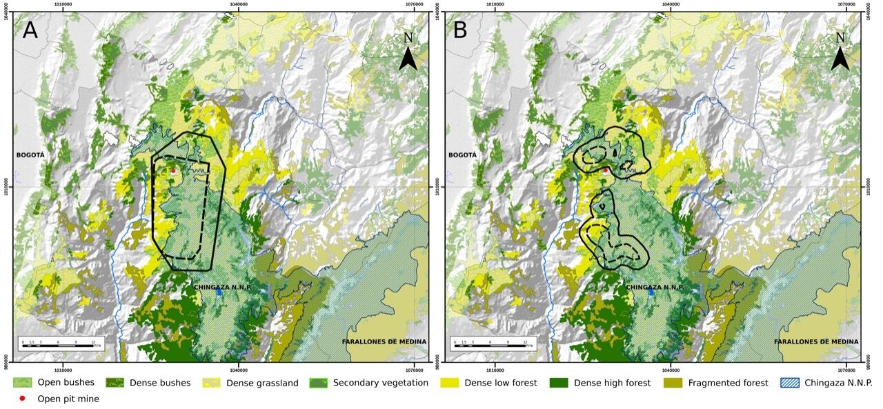 Lugar en el que se hizo rastreo al osos de anteojos en Chingaza