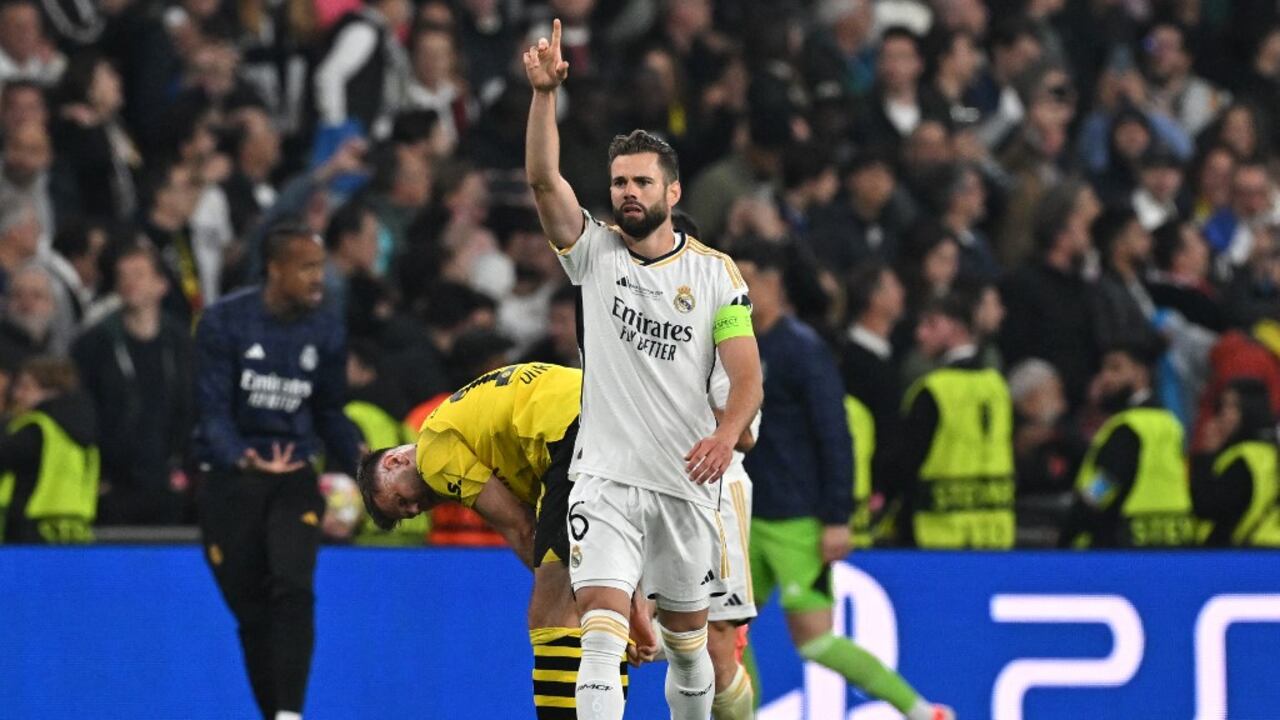 El capitán Nacho celebra el primer gol del equipo de merengue.