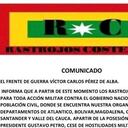 Imagen del panfleto emitido presuntamente por Los Rastrojos Costeños.