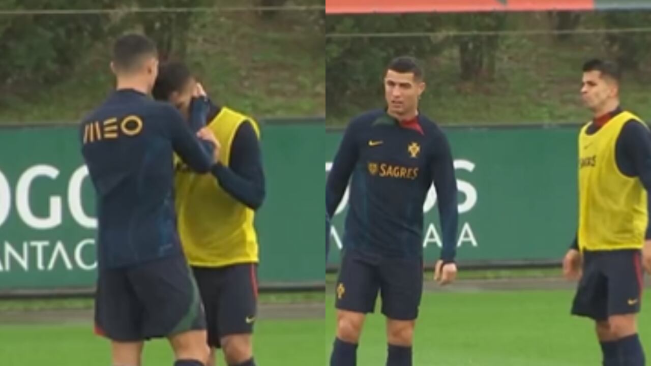 Pelea Cristiano Ronaldo. Foto: Captura de pantalla Twitter Football Daily (@footballdaily).