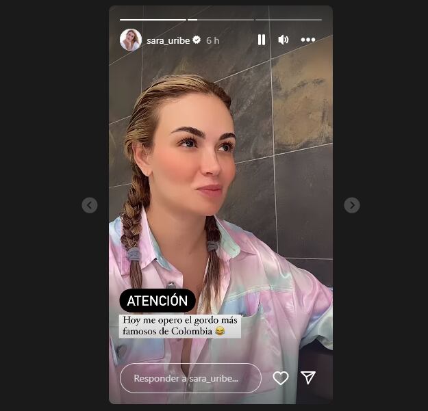 Sara Uribe hablando antes del someterse a la cirugía estética.