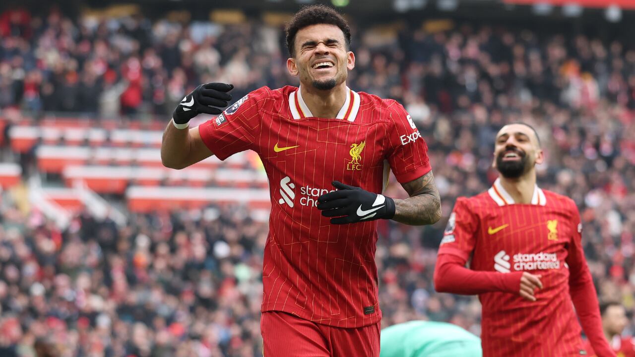 Luis Díaz, feliz de volver al gol con Liverpool.