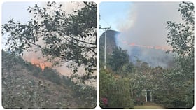 Un fuerte incendio forestal se presentó en Villa de Leyva.