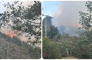 Un fuerte incendio forestal se presentó en Villa de Leyva.