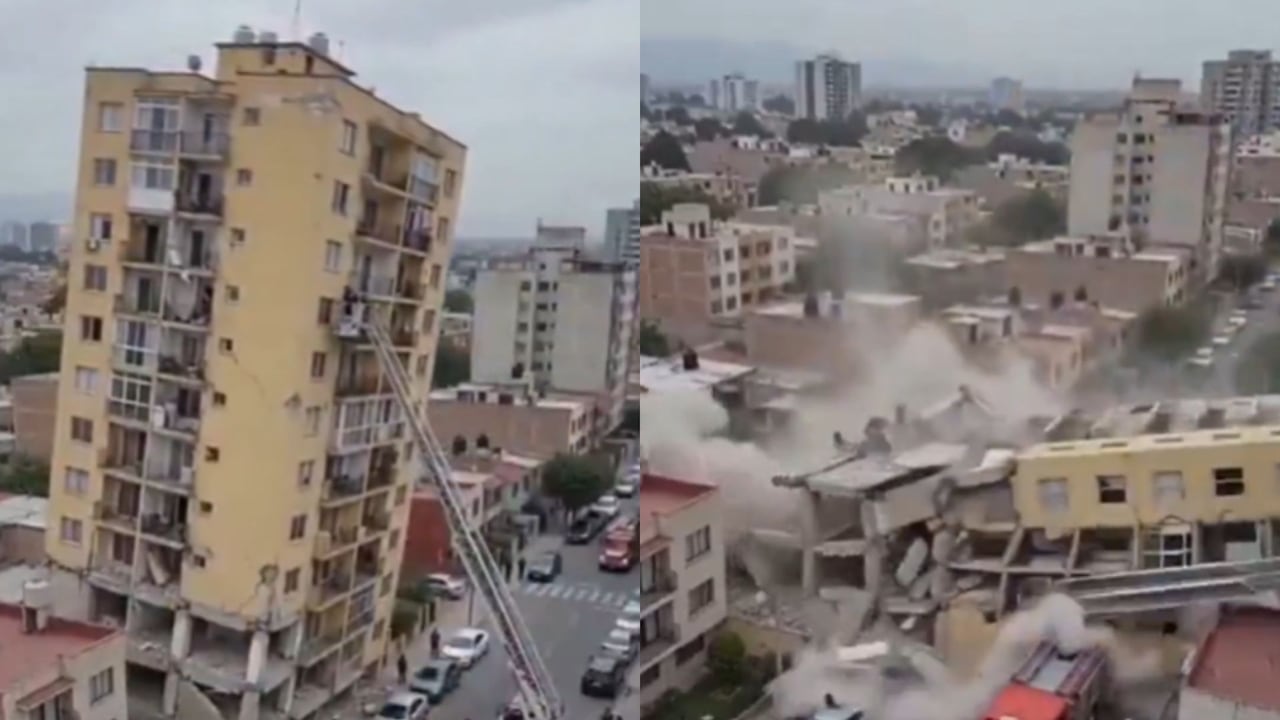 En redes sociales se viralizó un video del supuesto colapso de un edificio durante el terremoto de Colombia.