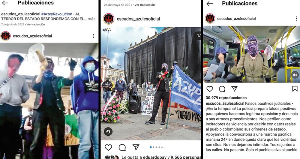 En sus apariciones, con megáfono en mano y lanzando continuamente arengas y discursos antigobierno, viste por lo general con una capucha color morado.