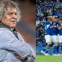 Alberto Gamero en la victoria de Millonarios sobre Junior