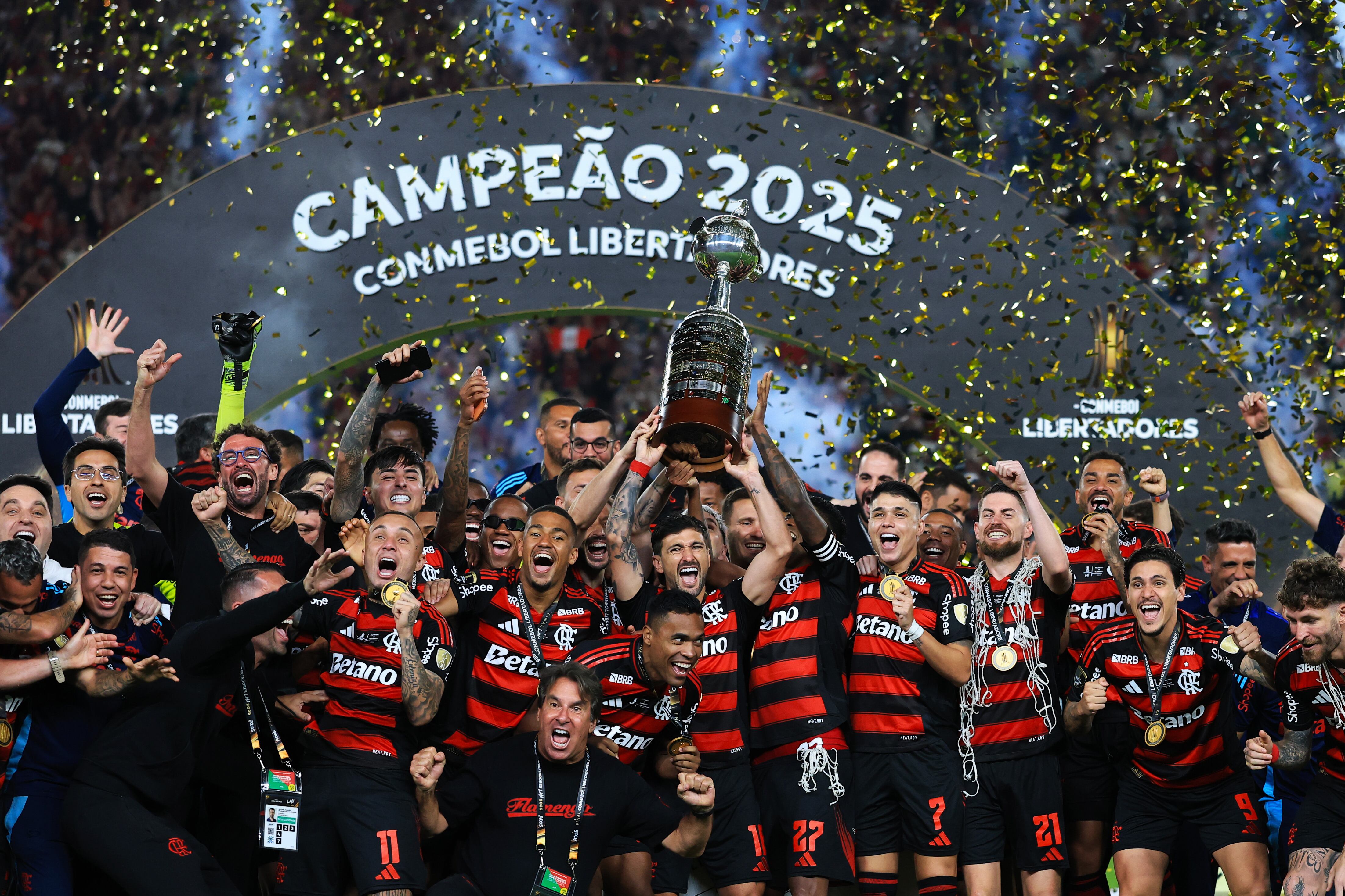 Flamengo celebrando la obtención de la Copa Libertadores 2025.