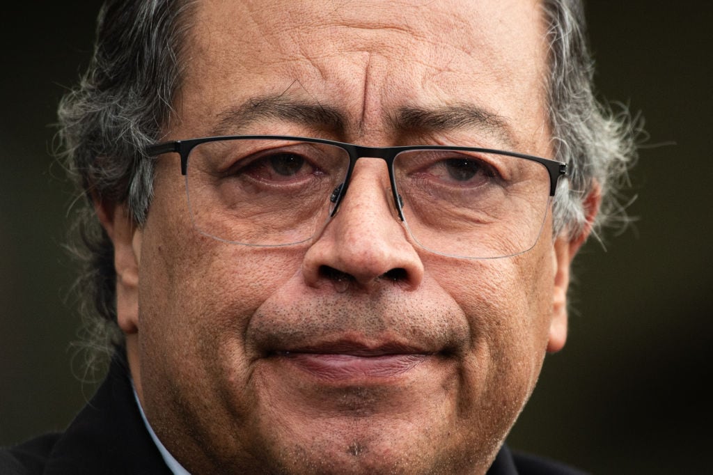 El presidente colombiano, Gustavo Petro, en la Escuela Militar José María Córdova, en Bogotá (Colombia), el 9 de julio de 2024. Foto de Sebastián Barros/NurPhoto vía Getty Images