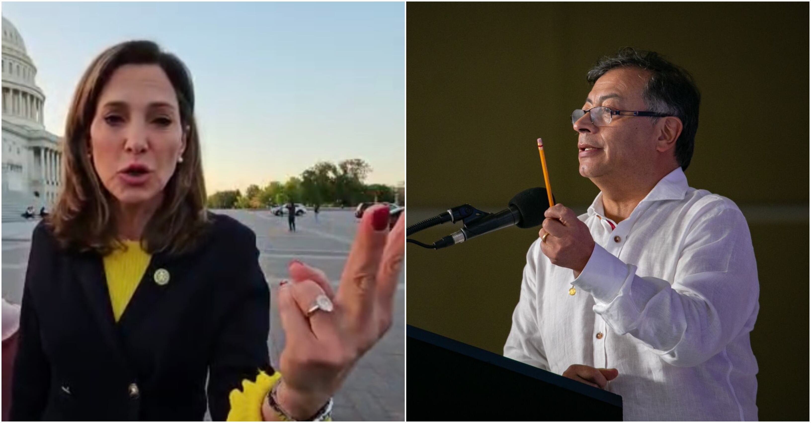 Congresista de EE.UU. María Elvira Salazar y el presidente Gustavo Petro