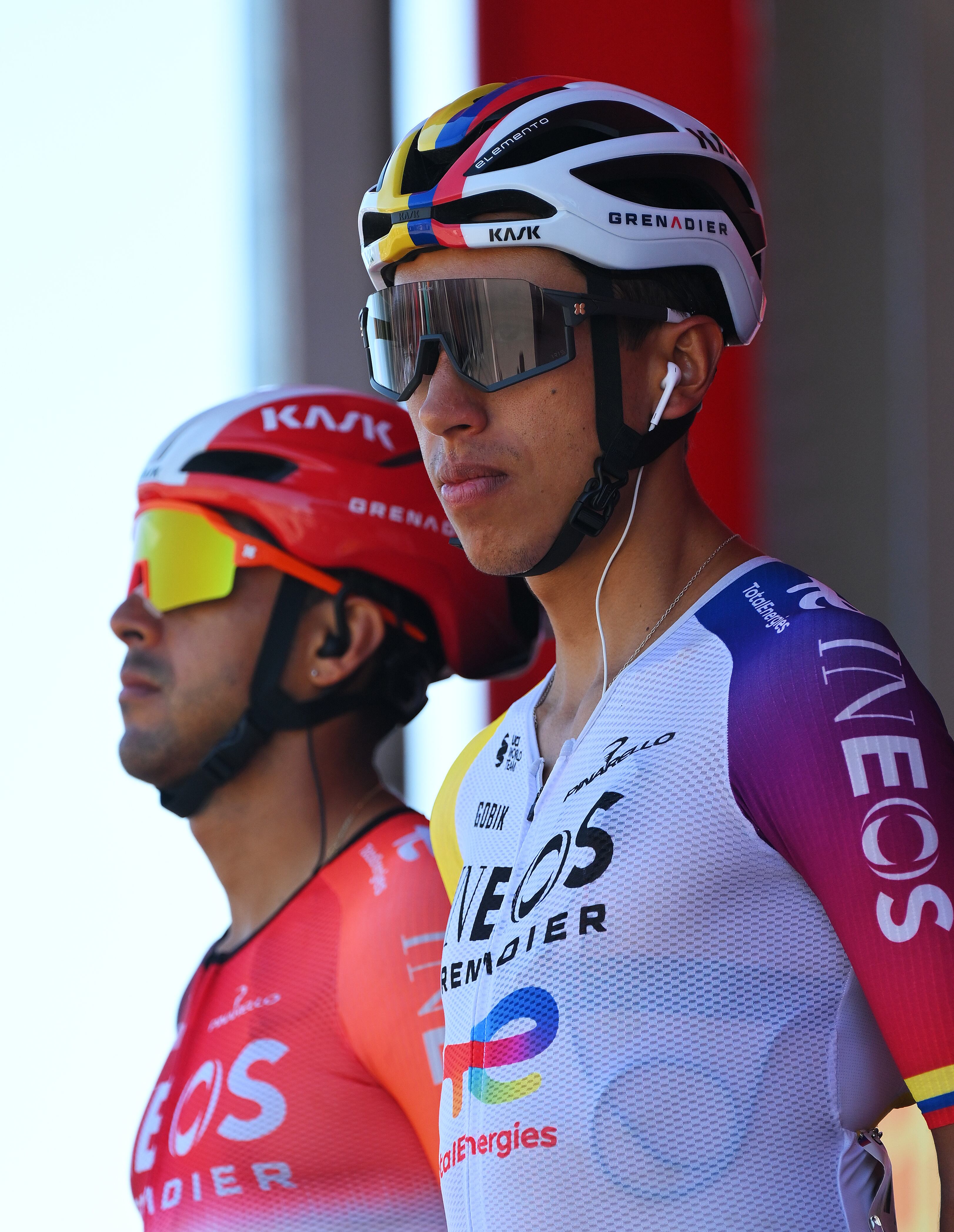 MONZON, SPAIN - AUGUST 30: Egan Bernal of Colombia and Team INEOS Grenadiers prior to the La Vuelta - 80th Tour of Spain 2025, Stage 8 a 163.5km stage from Monzon Templario to Zaragoza / #UCIWT / on August 30, 2025 in Monzon, Spain. (Photo by Tim de Waele/Getty Images)