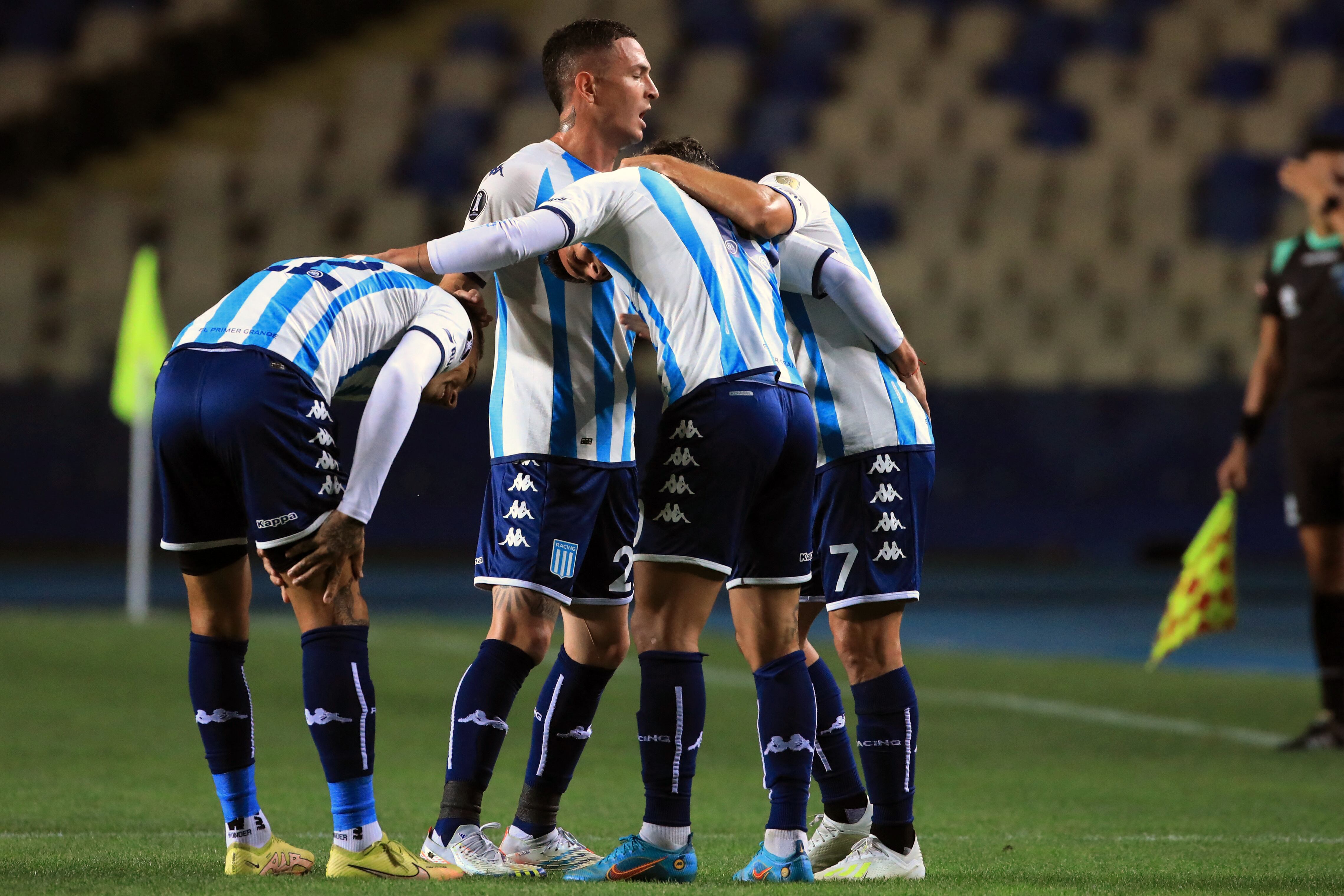 Matías Rojas celebrando el primer gol en Libertadores.