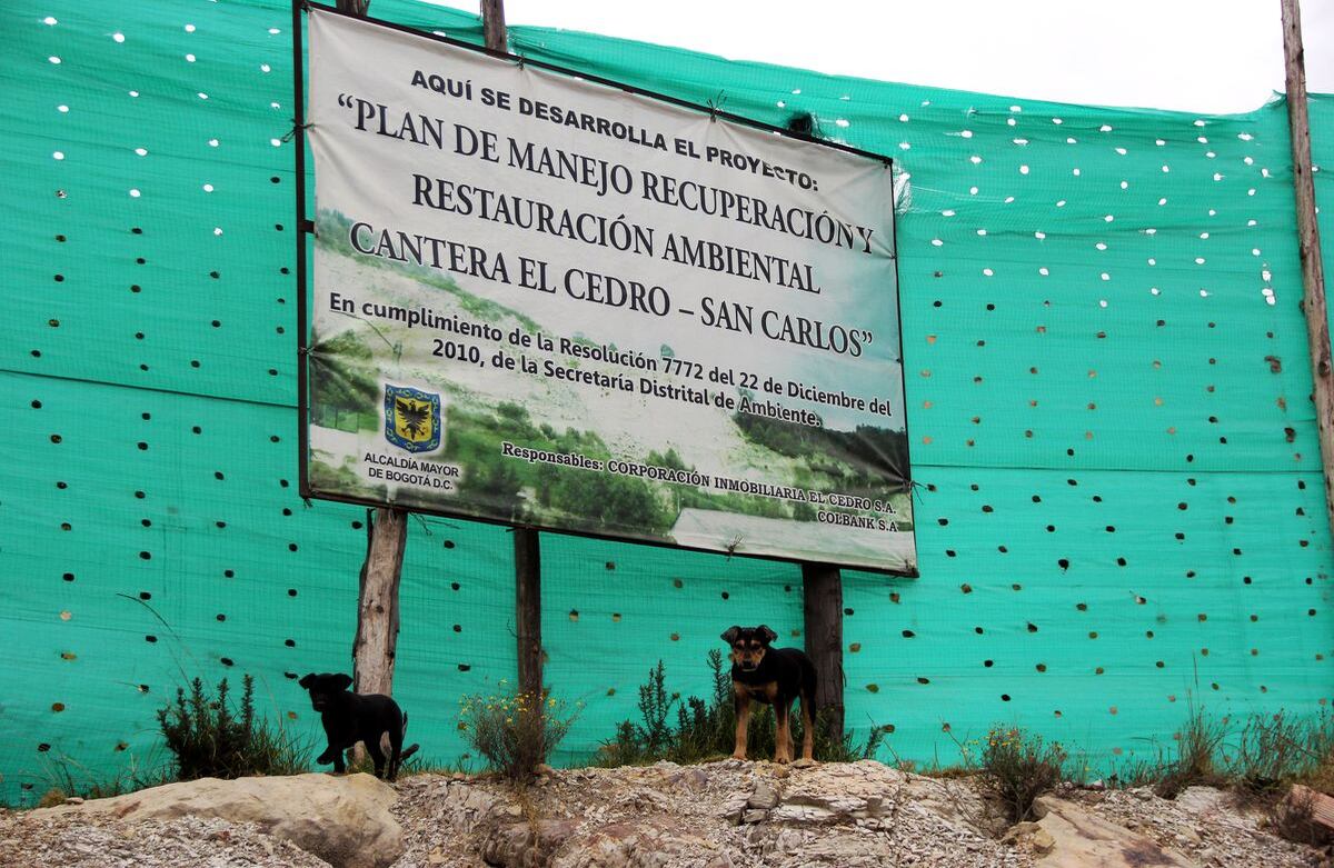 Con este aviso la Secretaría Distrital de Ambiente justificó una de sus actas de visita. Sin embargo, no presentó fotos del estado en el que se encuentra la montaña. Foto: SEMANA