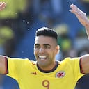 BARRANQUILLA, COLOMBIA - JANUARY 28: Radamel Falcao of Colombia reacts during a match between Colombia and Peru as part of FIFA World Cup Qatar 2022 Qualifiers at Roberto Melendez Metropolitan Stadium on January 28, 2022 in Barranquilla, Colombia. (Photo by Gabriel Aponte/Getty Images)