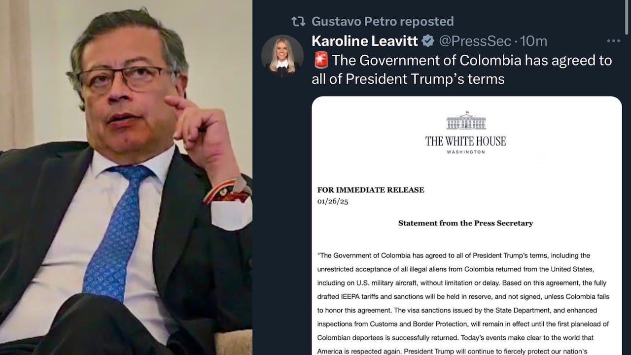 Gustavo Petro borró el repost al comunicado de la Casa Blanca.