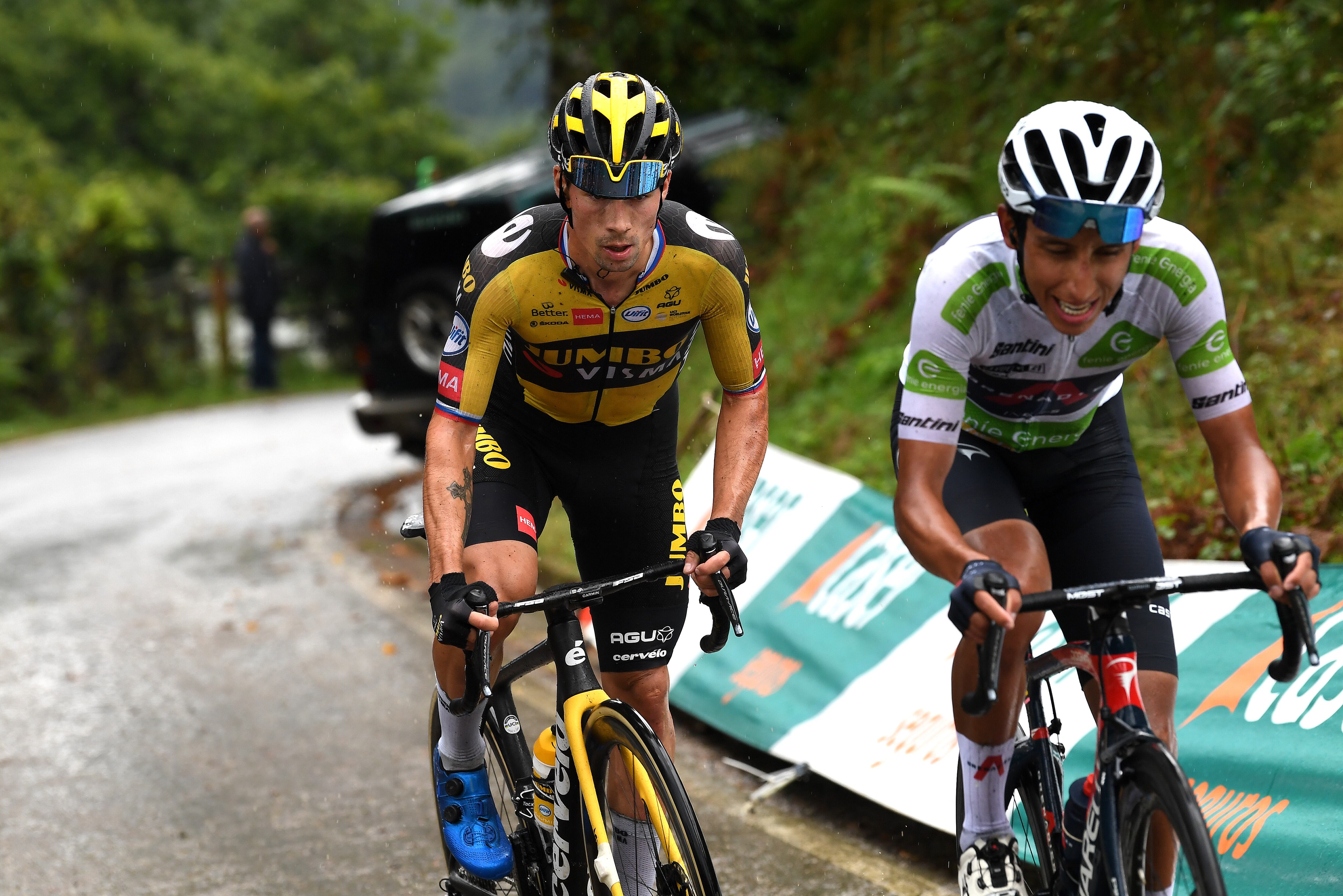 Primoz Roglic y Egan Bernal.
