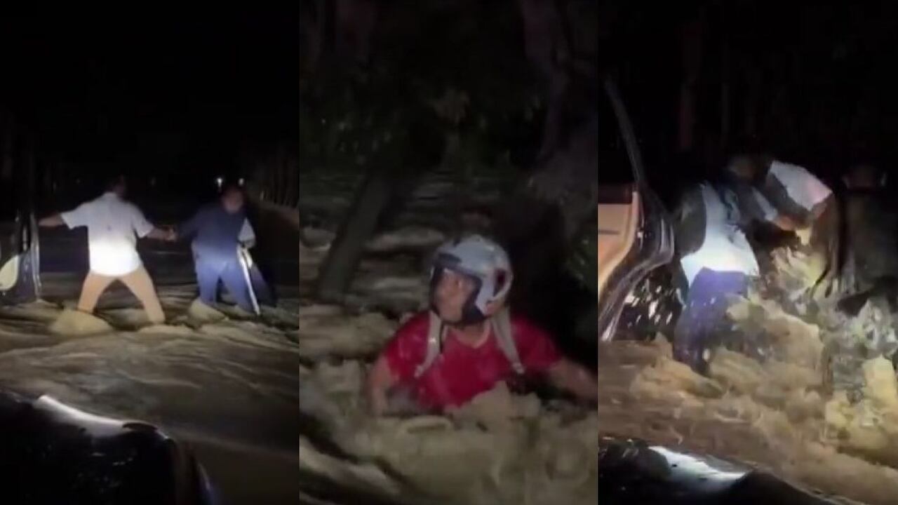 Así fue el rescate del motociclista.