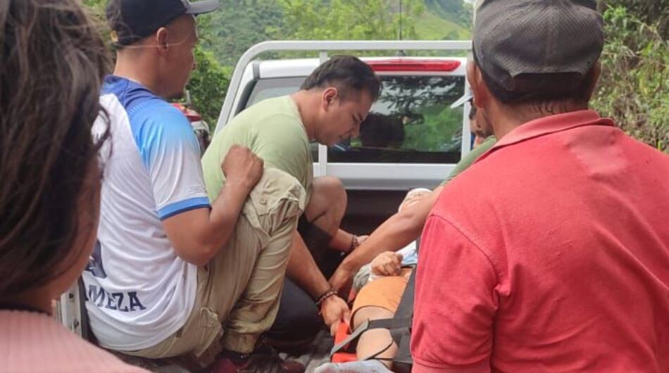 Momento de la atención de emergencia en el municipio de Dabeiba, Antioquia.