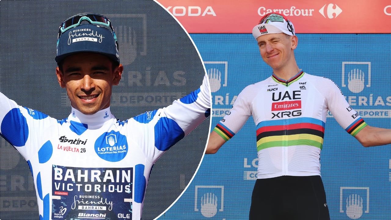 Santiago Buitrago y Tadej Pogačar. El colombiano es el segundo mejor colombiano y el esloveno el número 1 del mundo