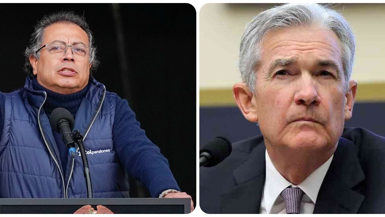 Gustavo Petro, presidente de Colombia, y Jerome Powell, presidente de la Reserva Federal de Estados Unidos.