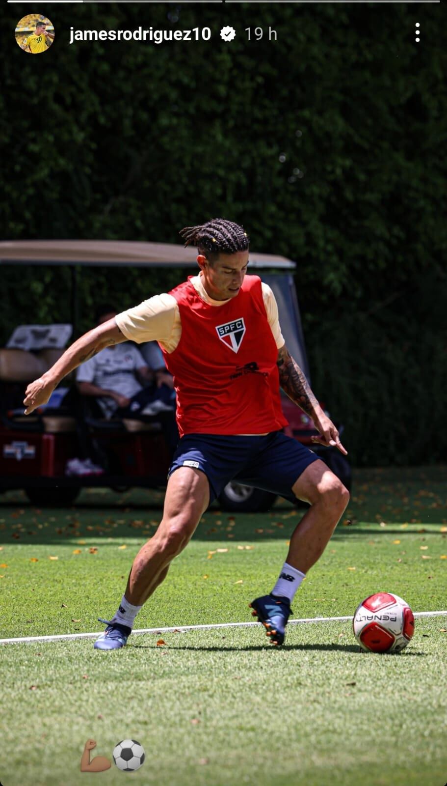 James Rodríguez, entrenando esta semana con Sao Paulo