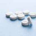 blanco, pastillas, fondo, azul, fondo, tableta