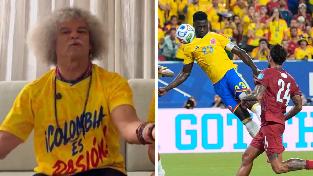 Al Pibe Valderrama se le vio molesto por el gol que le anularon a Dávinson Sánchez contra Portugal.