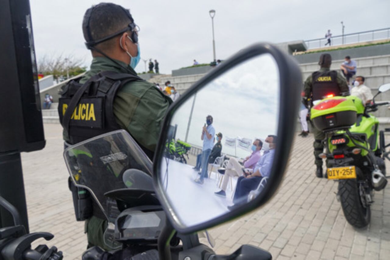 Acto de presentación del nuevo grupo élite de la policía en Barranquilla.