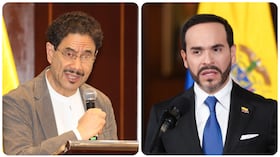 El senador de la oposición Iván Cepeda y el presidente de la República, Abelardo De La Espriella.