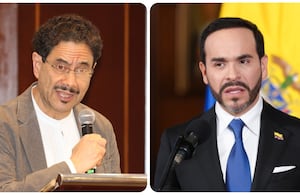 El senador de la oposición Iván Cepeda y el presidente de la República, Abelardo De La Espriella.