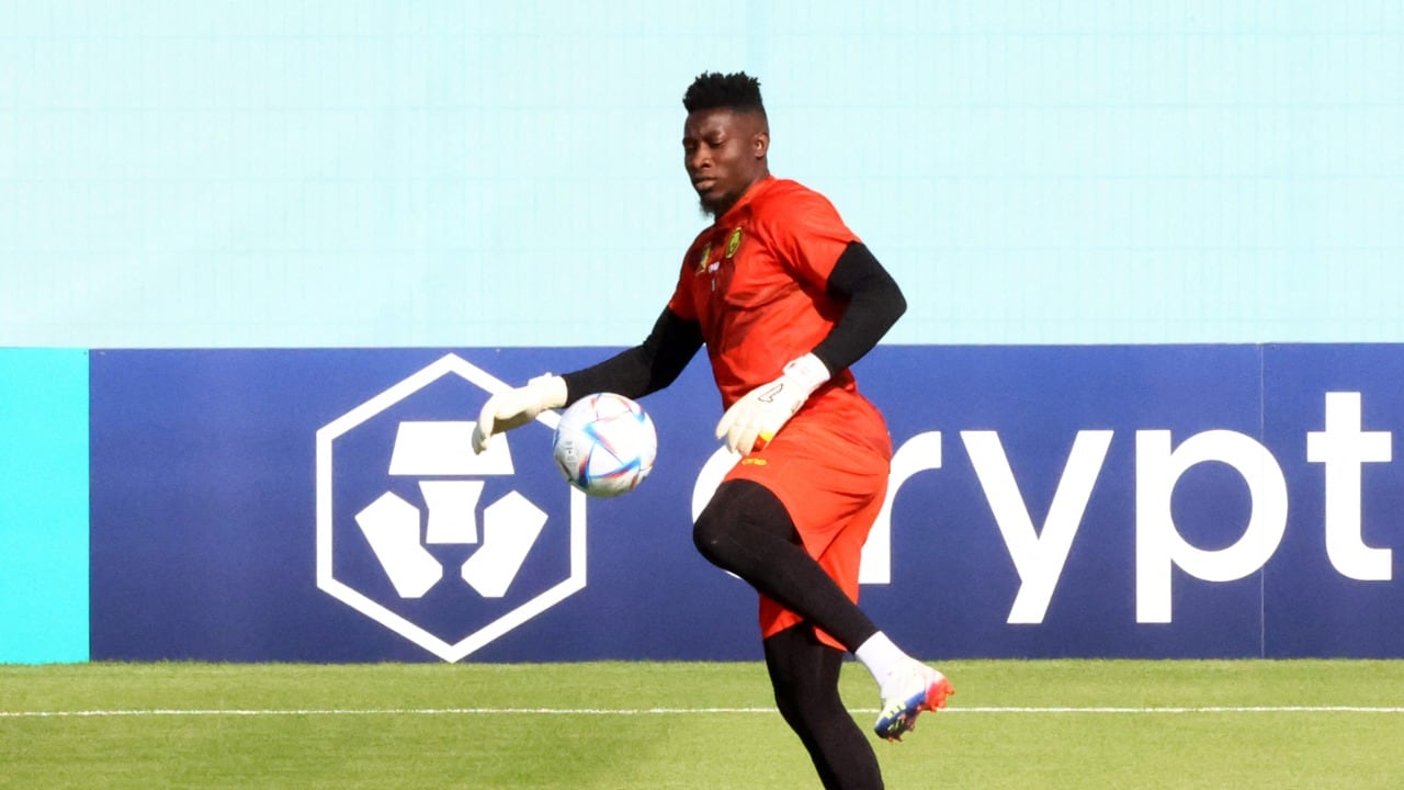 Andre Onana durante el entrenamiento.
