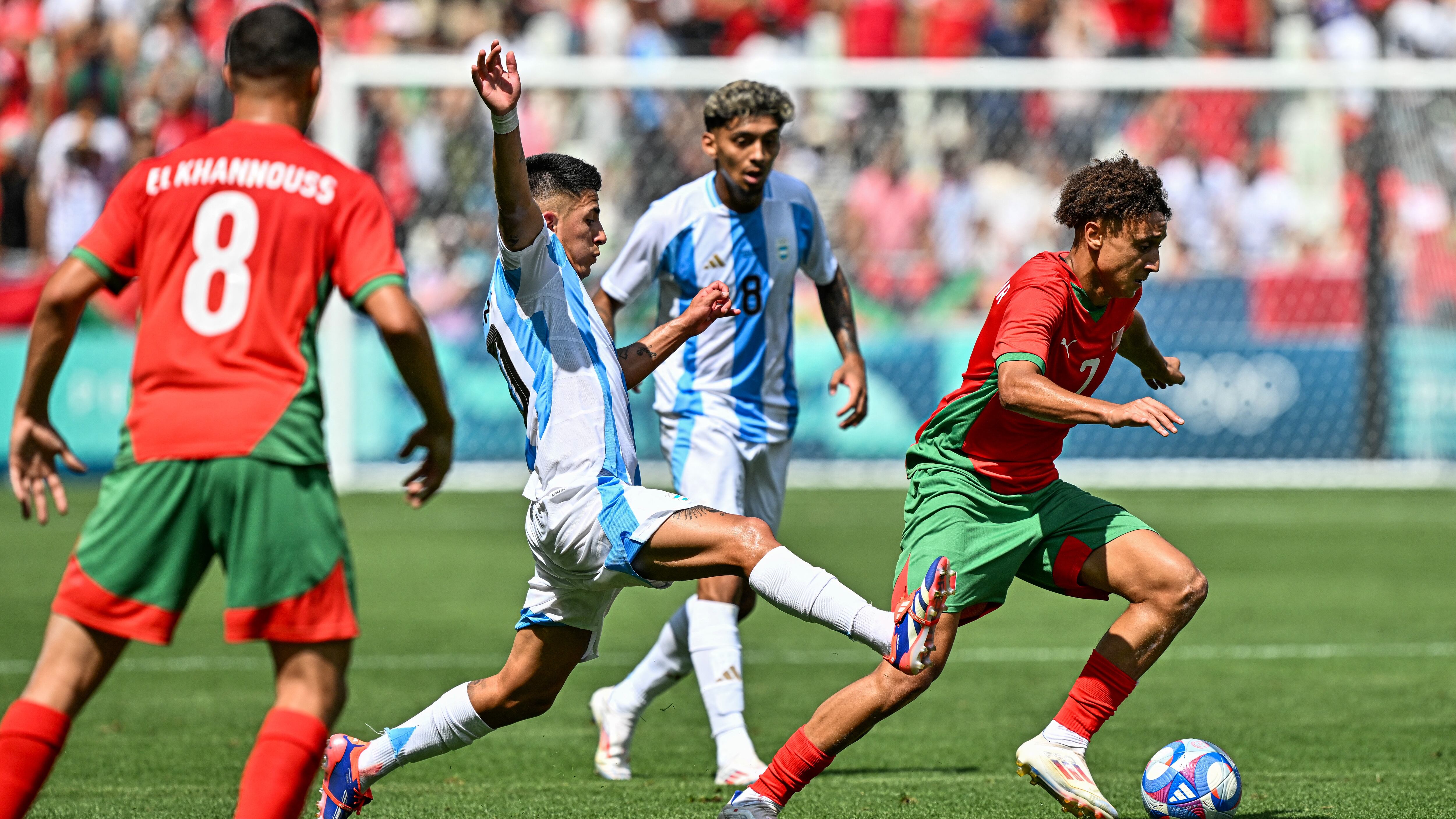 Imagen del partido Marruecos - Argentina, este miércoles 24 de julio, por la primera fecha de los Juegos Olímpicos París 2024.