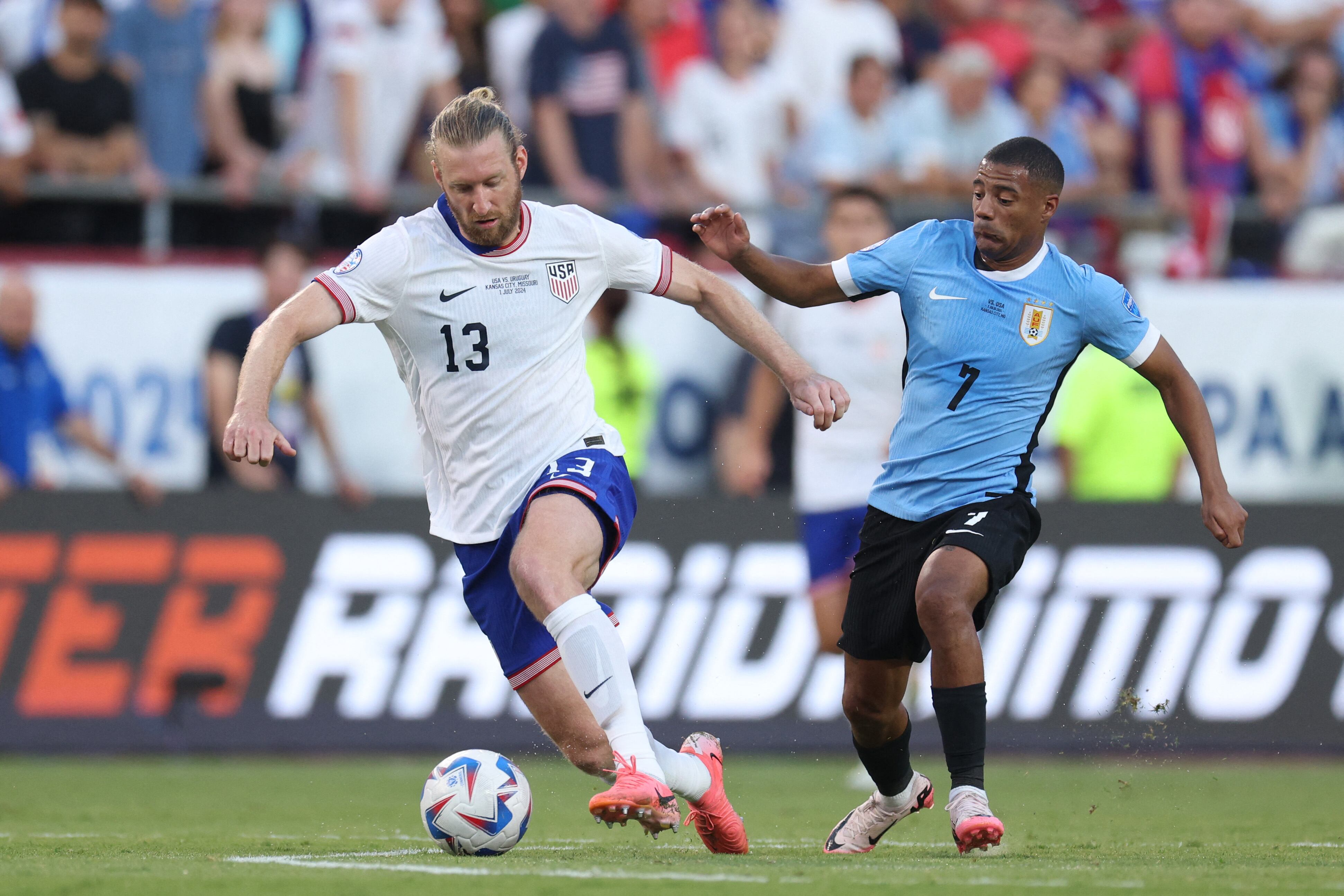 Imagen del partido entre Estados Unidos y Uruguay.