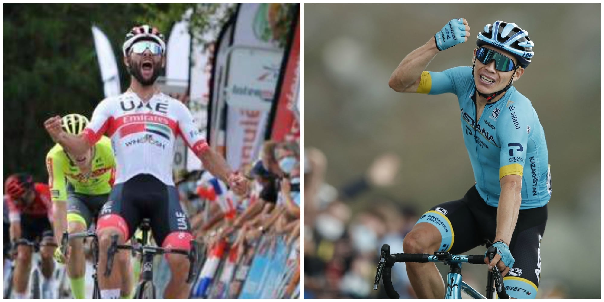 Ciclistas colombianos en el Giro de Italia 2020.