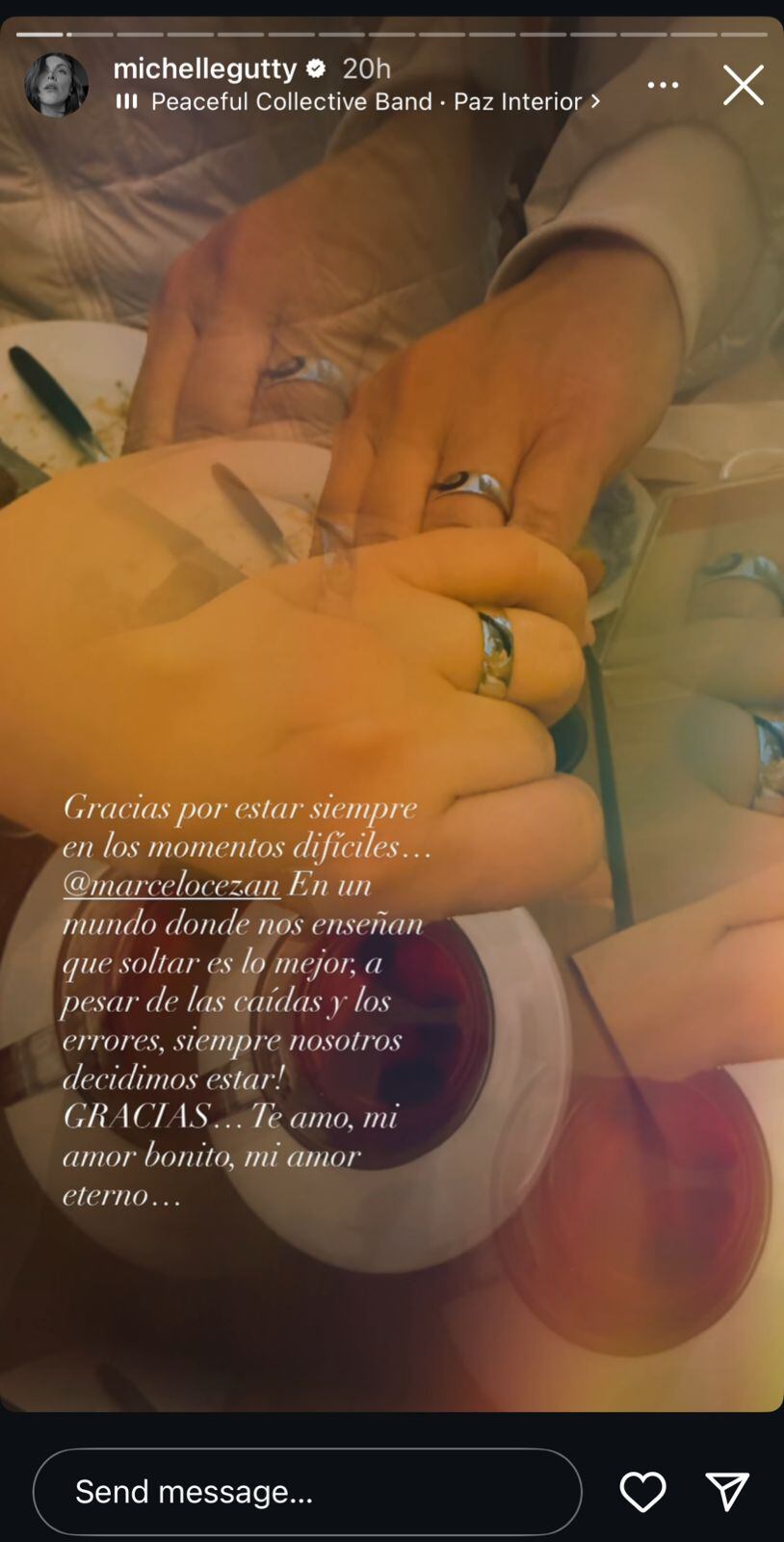 Michelle Gutty le agradeció a su esposo y enterneció a sus seguidores con emotivo mensaje.