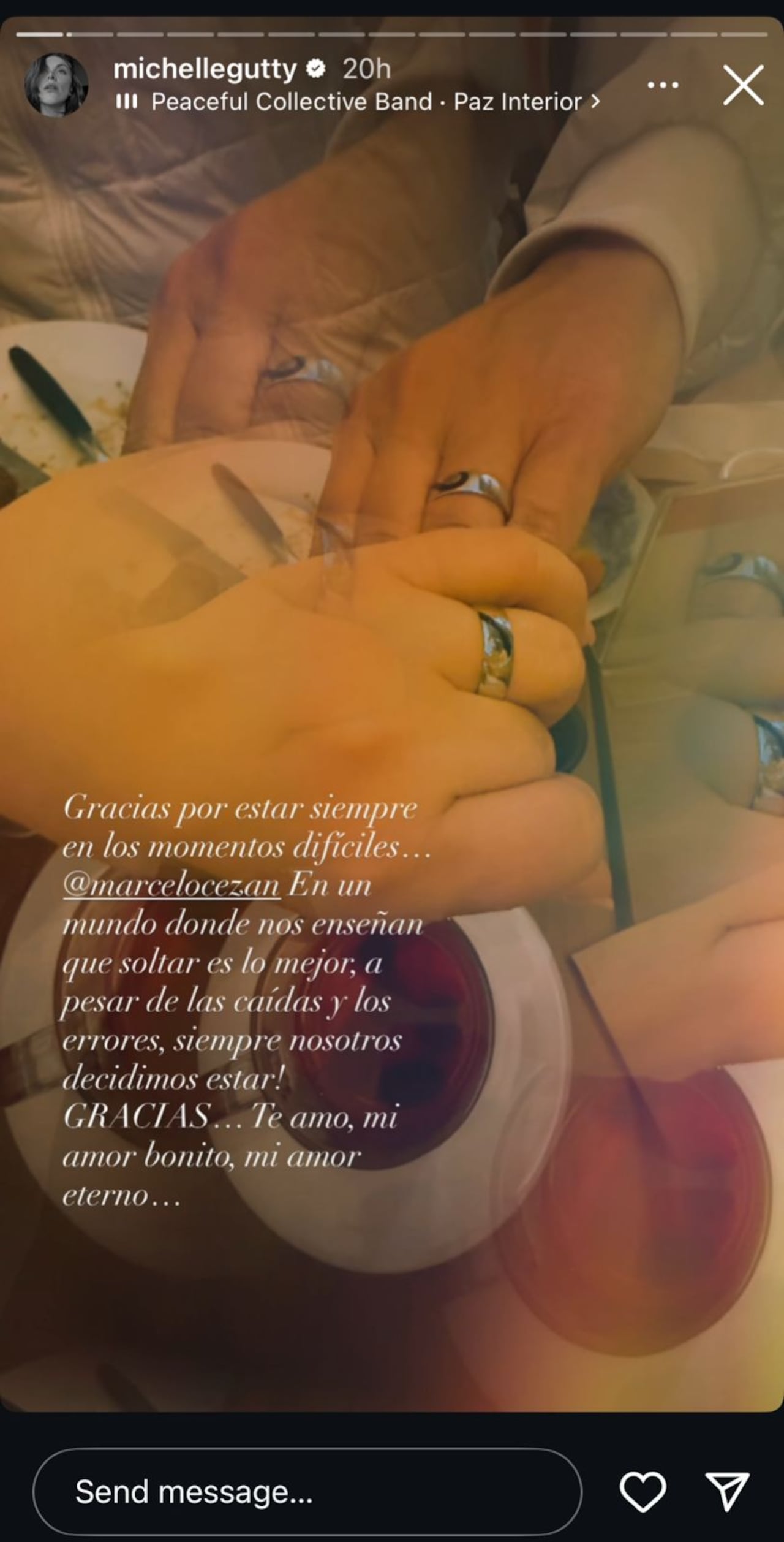 Michelle Gutty le agradeció a su esposo y enterneció a sus seguidores con emotivo mensaje.
