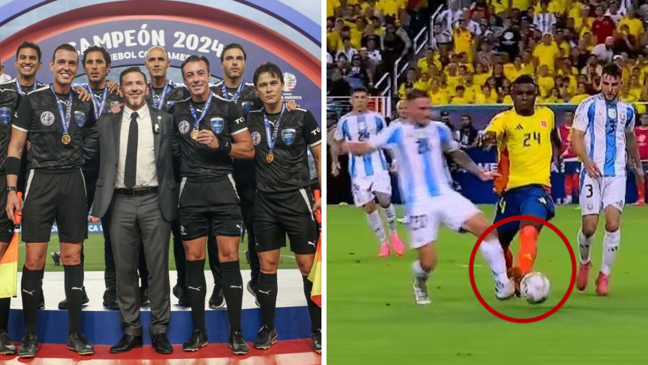 Terna de árbitros de la final entre Colombia y Argentina por Copa América 2024.