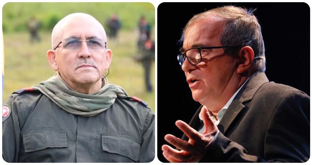 Antonio García, jefe del ELN, y Rodrigo Londoño, quien fue conocido como Timochenko en las extintas Farc-EP.
