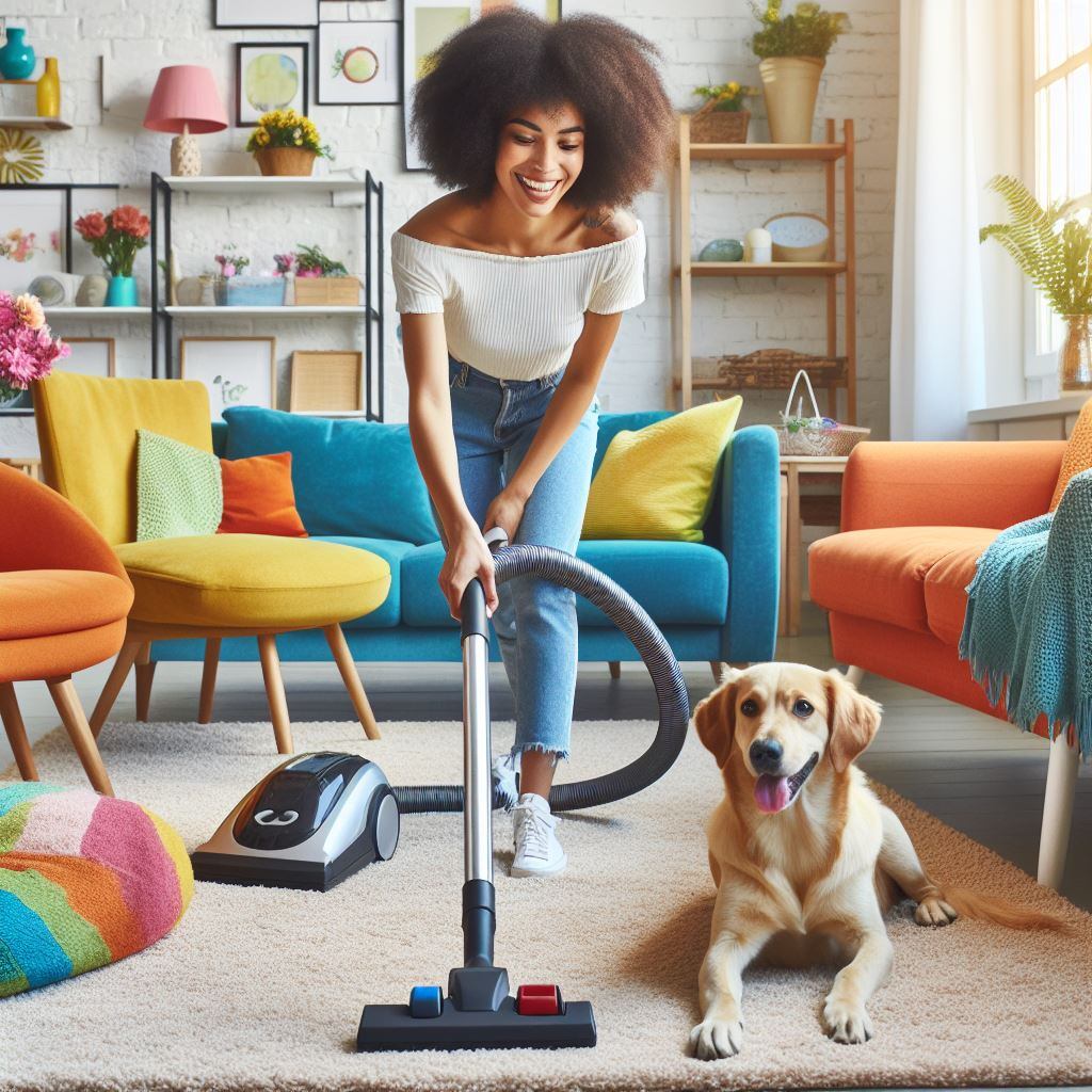 Truco para retirar el pelo de las mascotas que se adhiere a la alfombra.