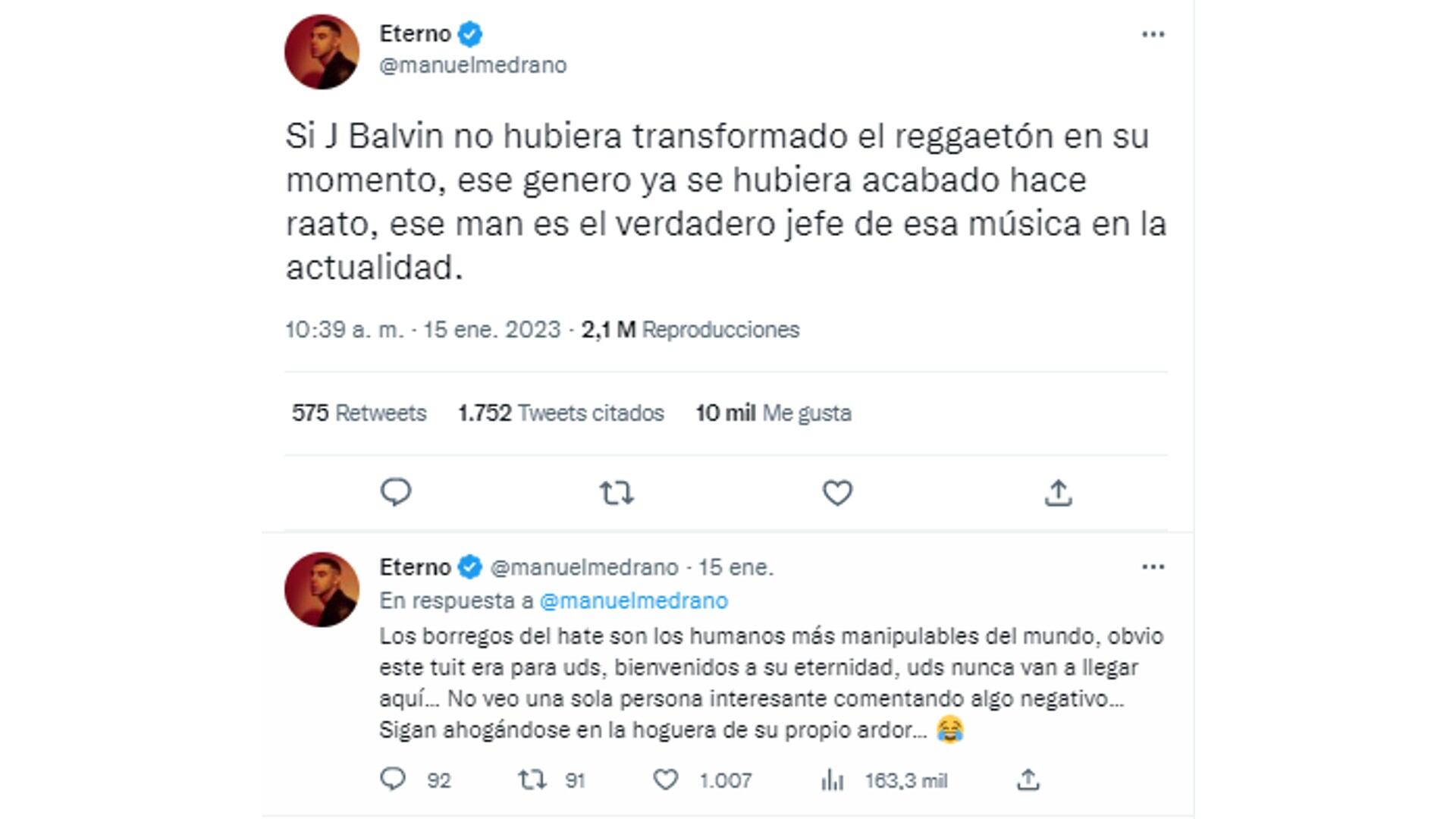 Opinión de Medrano sobre J Balvin.