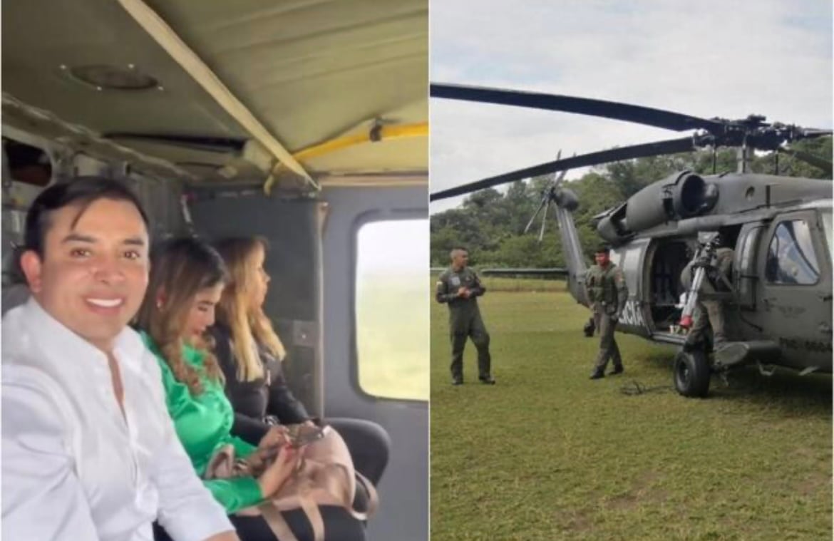 Viaje en helicóptero de la esposa del director del Dapre Carlos Ramón González