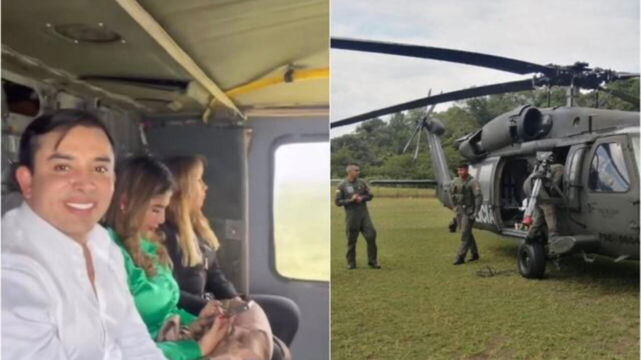 Viaje en helicóptero de la esposa del director del Dapre Carlos Ramón González