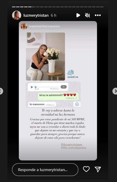 Audio que le envió Luz Mery Tristán a una de sus mejores amigas